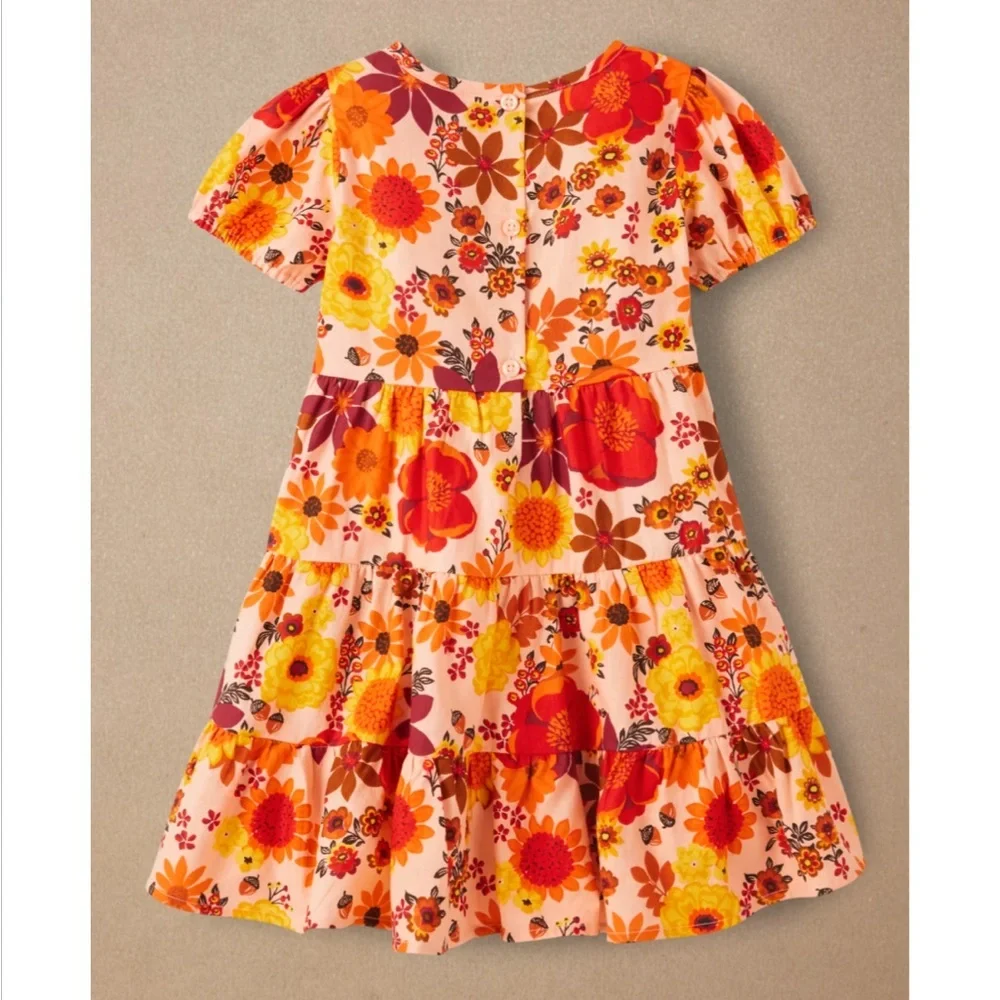 NWT Gymboree | Girls Orange/Yellow/Red Floral Short Sleeve Happy Harvest Dress 8